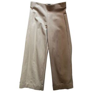 Jones New York Womens Wide Leg Rayon Pull On Pants Flat Front Size S Beige Solid